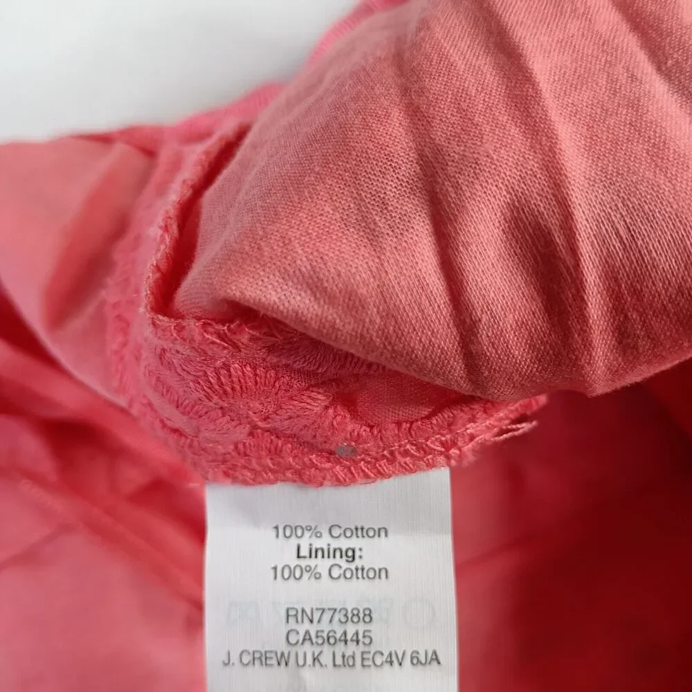 J Crew Pencil Mini Skirt Women’s Size 00 Pink‎ Explored Eyelet Lining Cotton